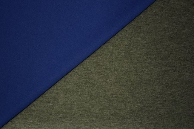 Oboustranná kostymová látka v královské modři a šedém melíru 13035/650