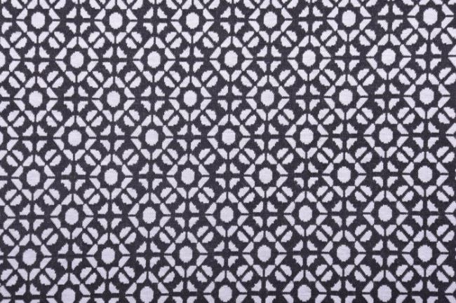 Silnější úplet v černé barvě s geometrickým vzorem ornamentů 04462/069