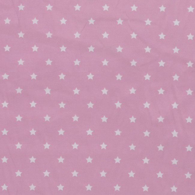 Bavlněná látka v růžové barvě s potiskem hvězd 13102/013