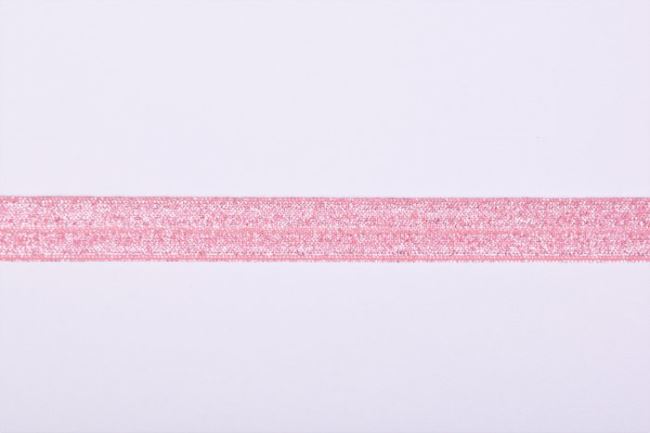 Růžová lesklá gumička o šířce 1,5 cm 41082