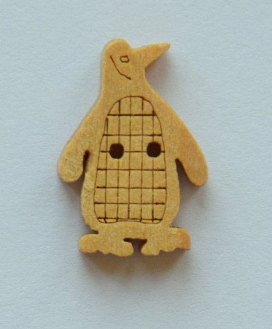 Dřevěný knoflík ve tvaru tučňáka K-B40-1560BX-6