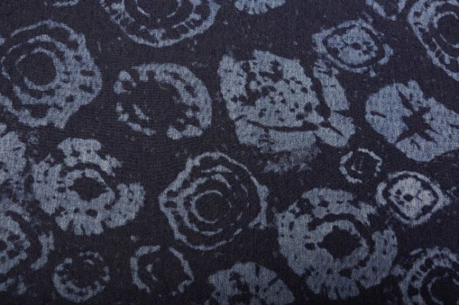 Džínovina tmavě modrá s batikovaným vzorem 5038/008