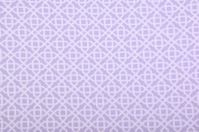 Strečová bavlna ve světle fialové barvě s ornamenty 2065/061