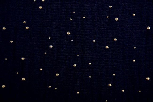 Mušelín v černé barvě se zlatými puntíky 183251