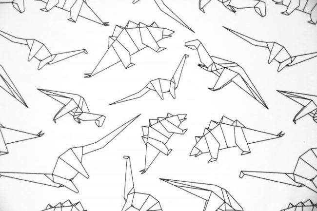 Bavlněný úplet s origami dinosaurů 9524/050