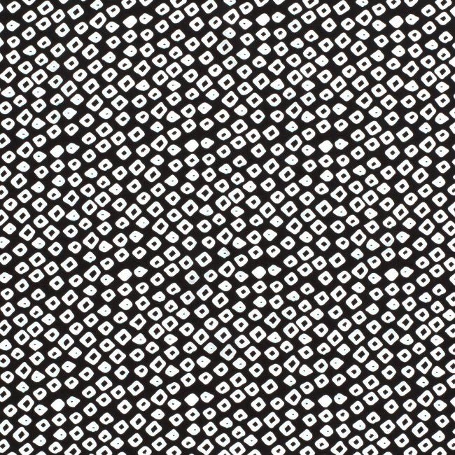 Viskózová látka v černé barvě s geometrickým vzorem 12441/069