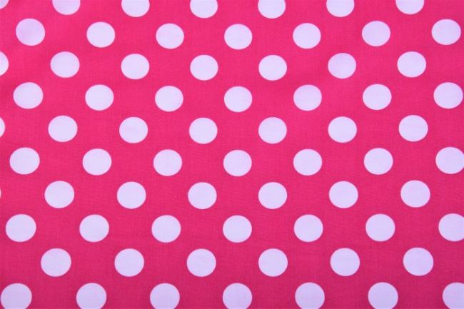 Bavlněná látka růžové barvy s potiskem puntíků 9301/017