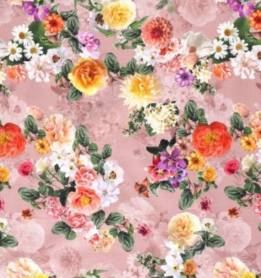 Dekorační látka s digitálním potiskem rozkvetlých květin 01594/013 (1)