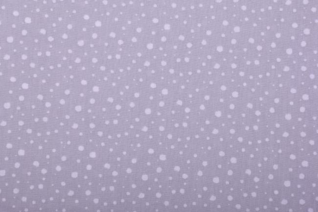 Bavlněná látka tmavě šedá s bílými nepravidelnými puntíky 9300/063