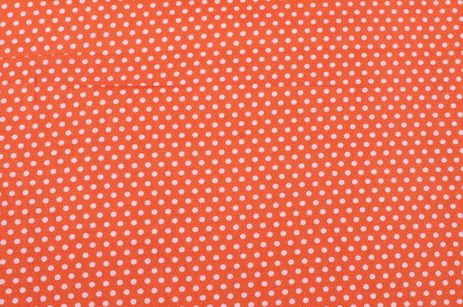 Bavlna oranžová s puntíky 6506/036