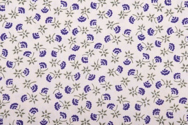 Americká bavlna na patchwork s jemnými puntíky a květy 199PYOPM/02