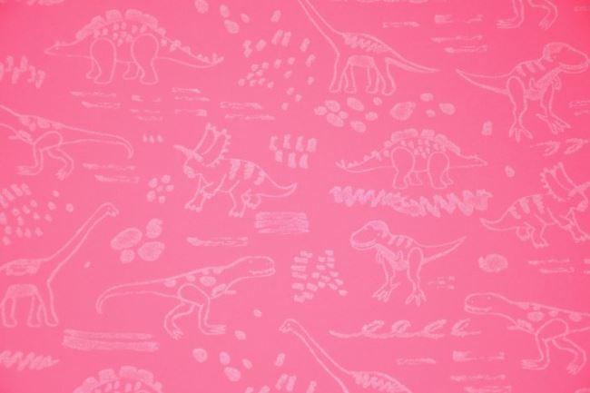 Reflexní softshell v neonově růžové barvě se vzorem dinosaurů KC8273-117