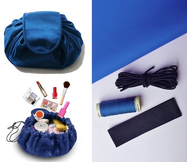 Set na šití kosmetického pytlíku v modré barvě KP02