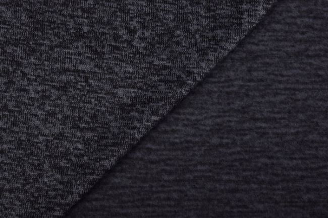 Melírovaná pletenina s počesem v tmavě šedém barvě 03083/068
