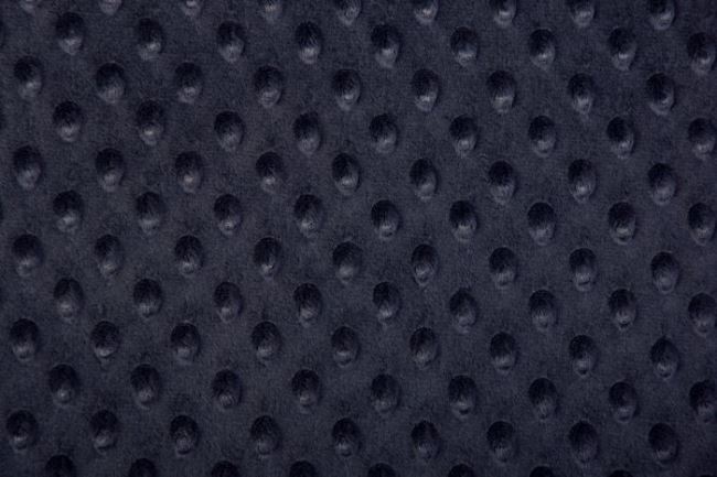 Minky fleece v tmavě modré barvě s vytlačenými puntíky 03347/008