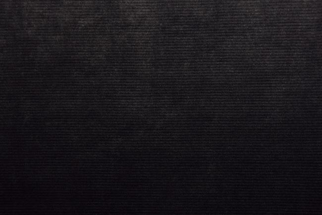 Nicky velour v černé barvě s jemnými žebrováním 182103