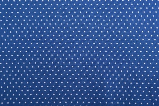 Viskózová látka v modré barvě s puntíky 11150/006