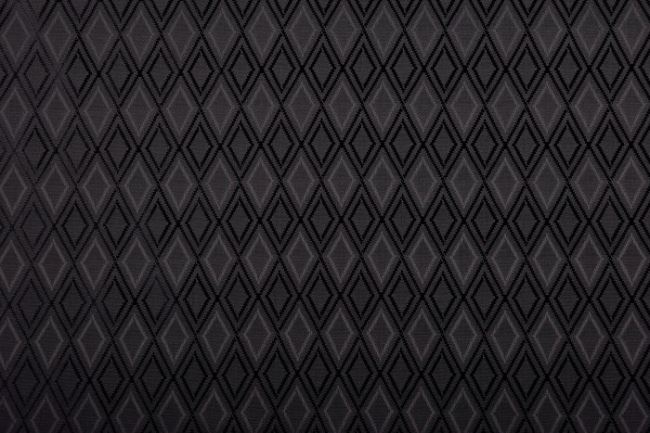 Podšívka polyesterová v černé barvě s tkaným vzorem PD919