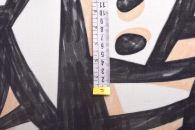 Viskózová látka ve smetanové barvě s abstraktním potiskem MI82581/901 (3)
