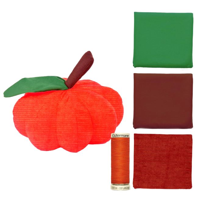 Set na šití podzimní semišové dýně v oranžové barvě SET35