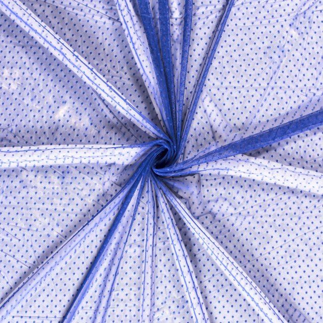 Tyl v modré barvě s drobnými puntíky 13160/005