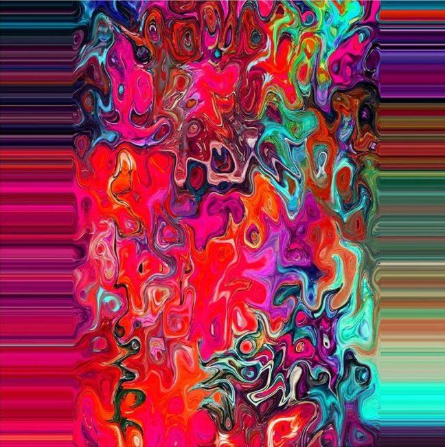 Bavlněný úplet s digitálním potiskem duhových barev 12906-14