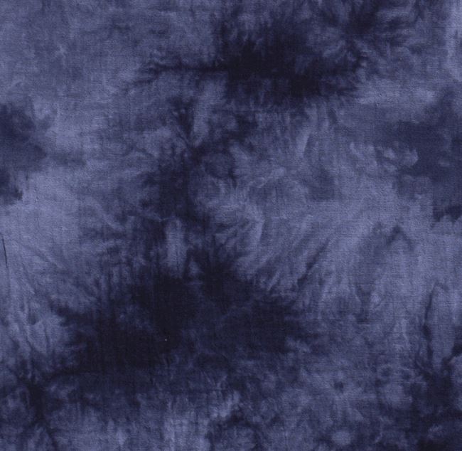 Mušelín v tmavě modré barvě s batikovaným potiskem 17276/008