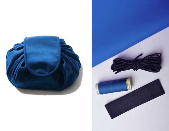 Set na šití kosmetického pytlíku v modré barvě KP02