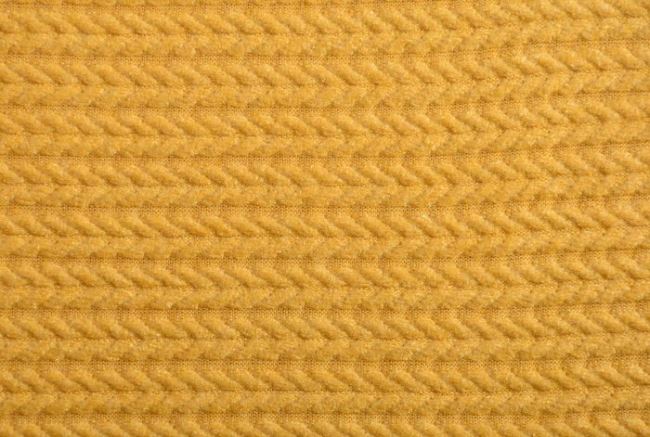 Pletenina žluté barvy s copánky 0844/575
