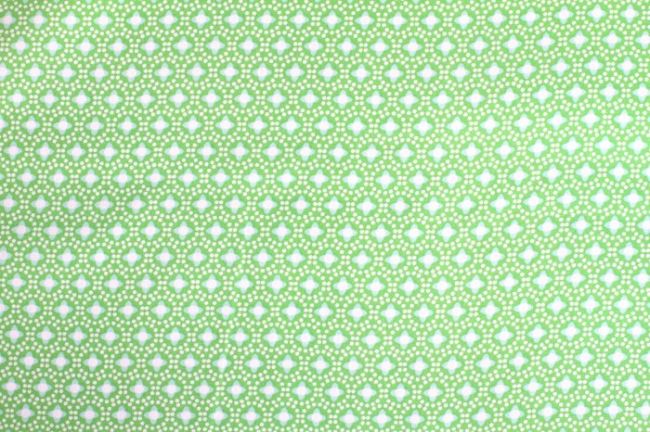 Bavlněná látka ve světle zelené barvě se vzorem 6496/23