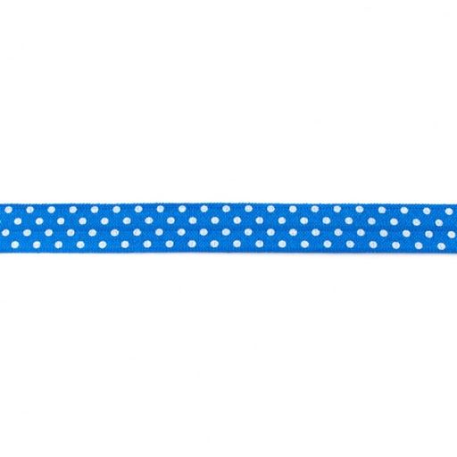 Lemovací gumička v modré barvě s puntíky široká 1,5 cm 30201