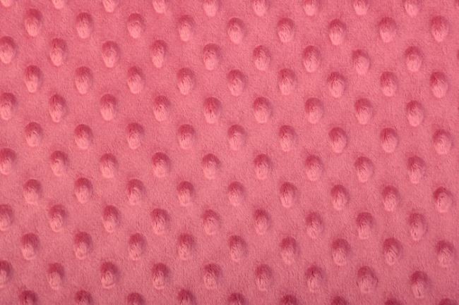 Minky fleece ve starorůžové barvě s vytlačenými puntíky 03347/013