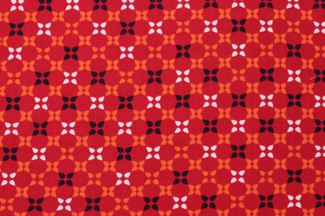 Červená bavlna se vzorem 6509/015