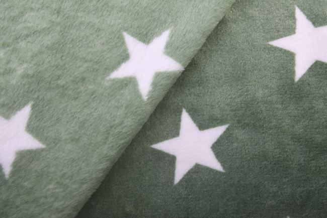Wellness fleece v zelené barvě s potiskem hvězdiček S2458R-3684