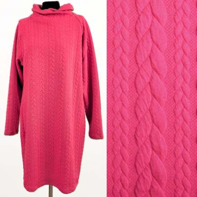 Pletenina v růžové barvě s copánky 13423/875