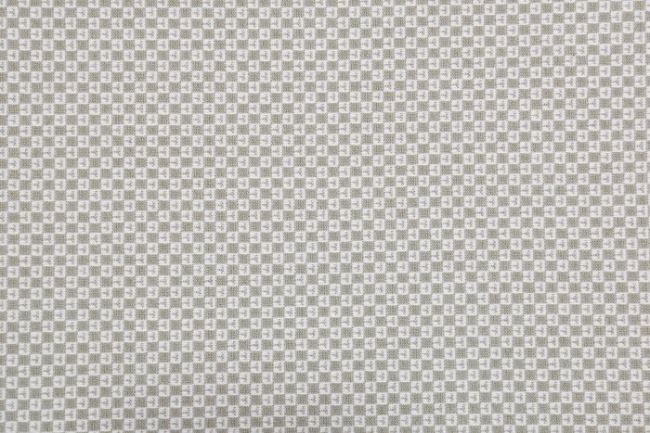 Kostýmová látka v šedé barvě s drobným vzorem tkané kostičky 17550/215