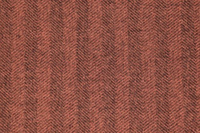 Kabátová látka v cihlové barvě se vzorem rybí kost 16212/056