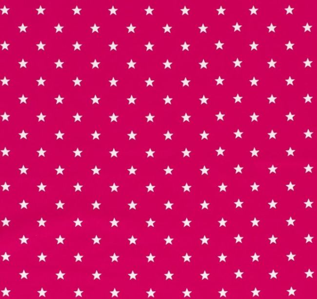Bavlněný úplet ve fuchsiové barvě s potiskem hvězdiček 11811/017