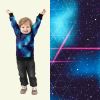 Počesaná teplákovina s digitálním potiskem geometrických tvarů a hvězdného nebe 20531/008