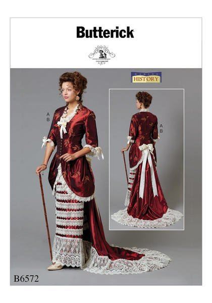Střih Butterick na dámský historický kostým ve velikosti 36-42 B6572-A5