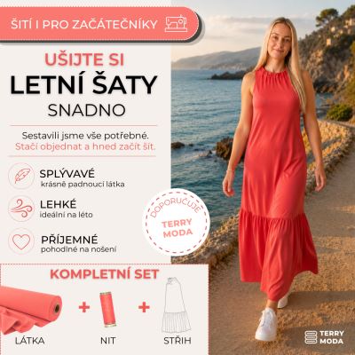 Šití za jeden večer - šaty se zavazováním kolem krku