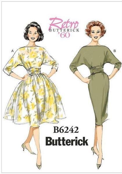 Střih Butterick na retro šaty ve velikosti 32-42 B6242-A5