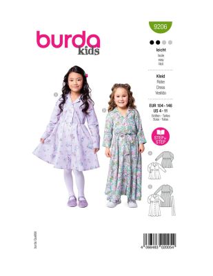 Střih na dětské volné šaty ve vel. 104-146 9206