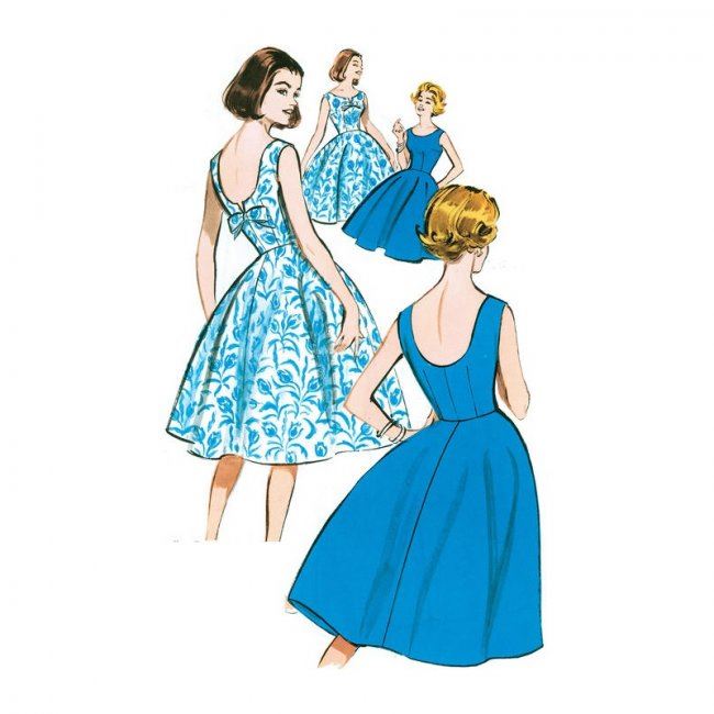 Střih Butterick na  dámské retro šaty o velikosti 44-52 B5748/E5