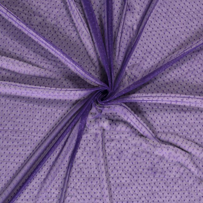 Tyl ve fialové barvě s drobnými puntíky 13160/045