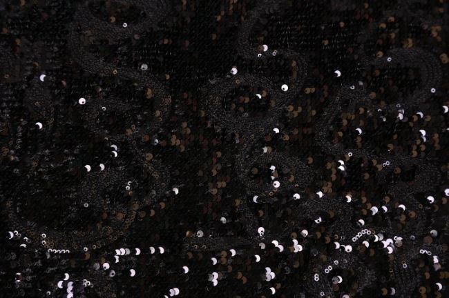 Flitry na sametu v černé barvě 03406/069