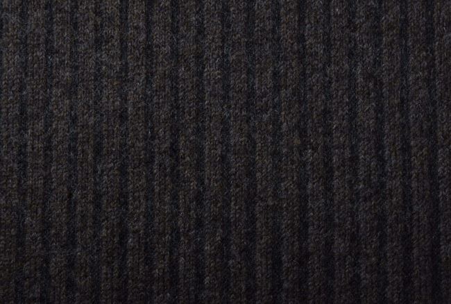 Kabátová vlněná pletenina v hnědé barvě s pruhy NS151
