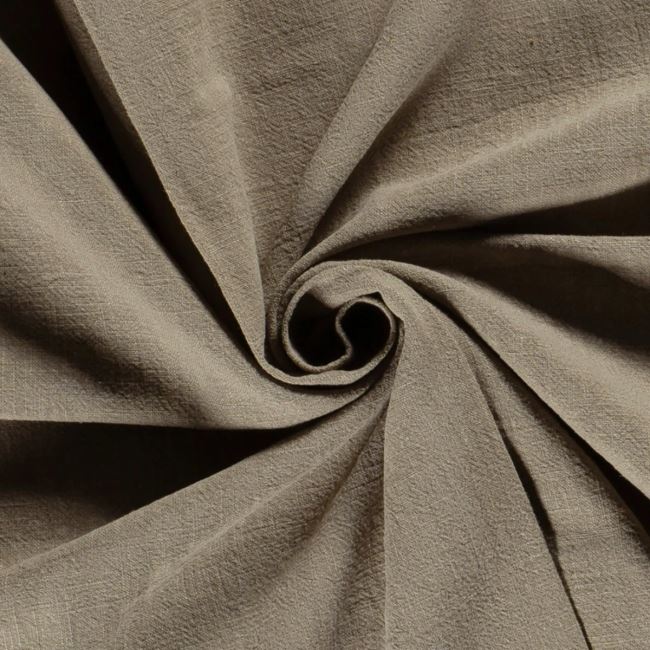 Praný len stonewashed v khaki barvě 02155/210K