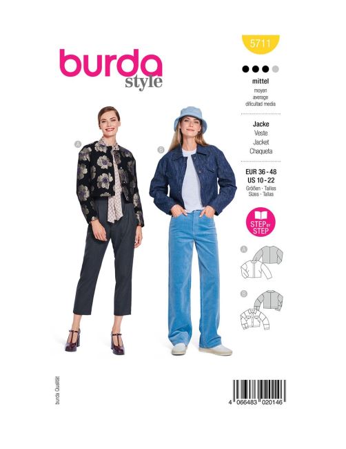 Střih na dámskou bundičku vel. 36-48 5711