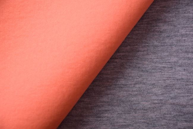 Oboustranná kostýmová látka scuba v oranžové barvě PAR30